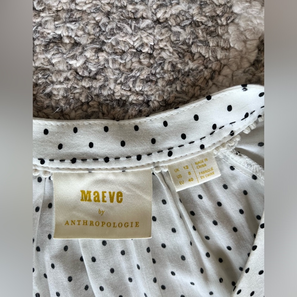 Maeve polka dot blouse with tie waist
